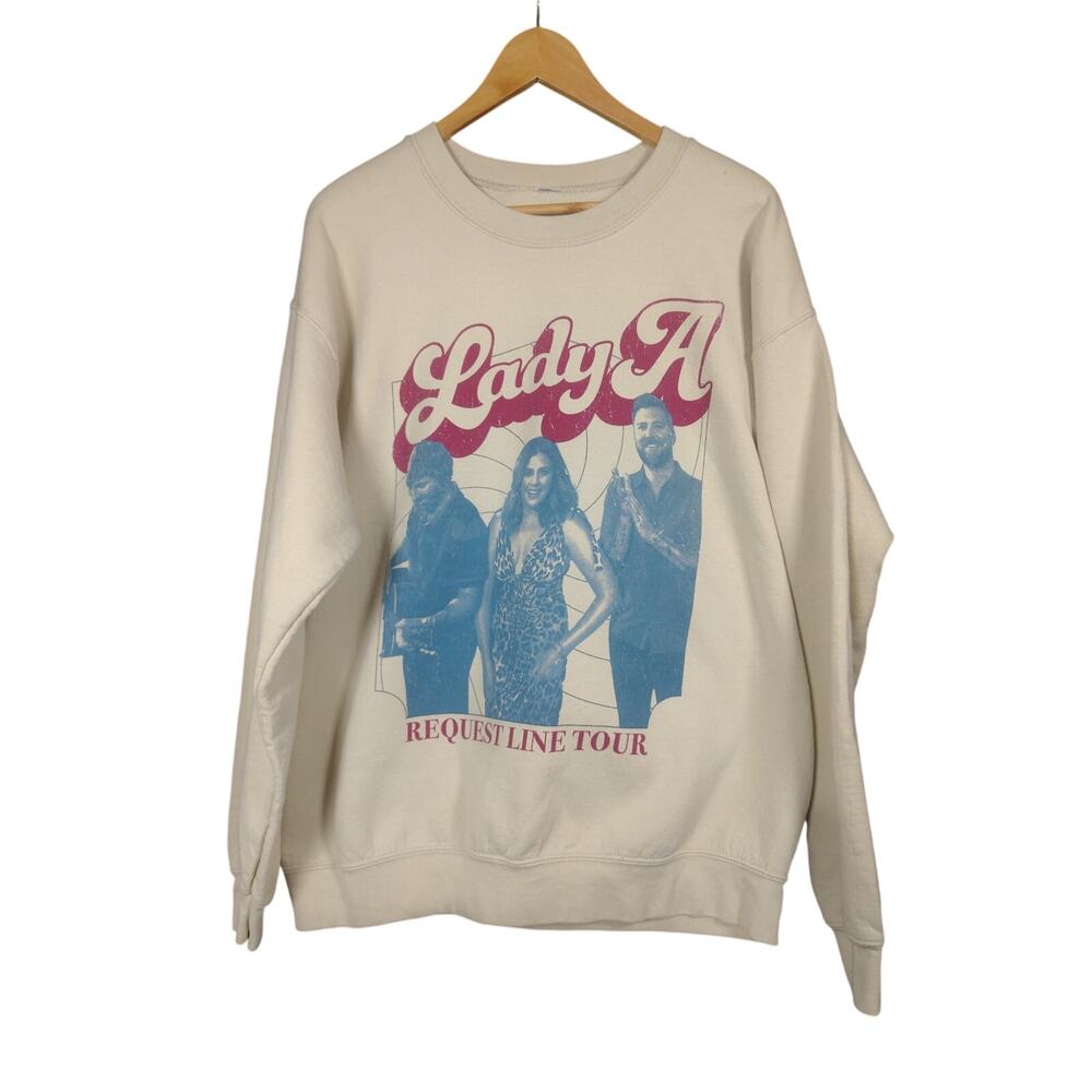 Lady A Request Line Tour Concert Sweatshirt Large Sand Color